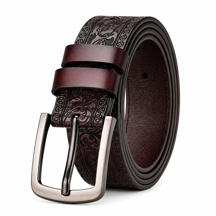 Artisan Carved Leather Belt