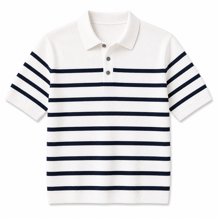 Brenton Stripe Cotton Polo