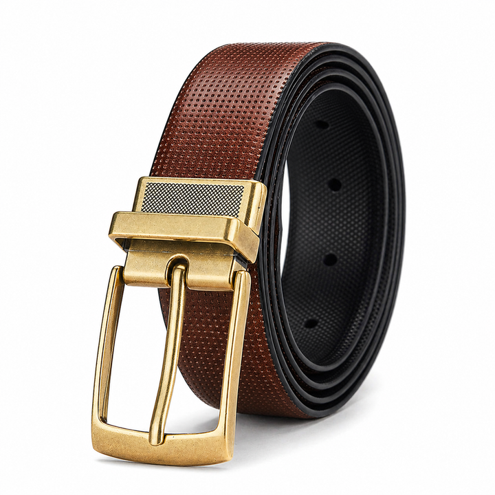 Fleck Pattern Leather Belt