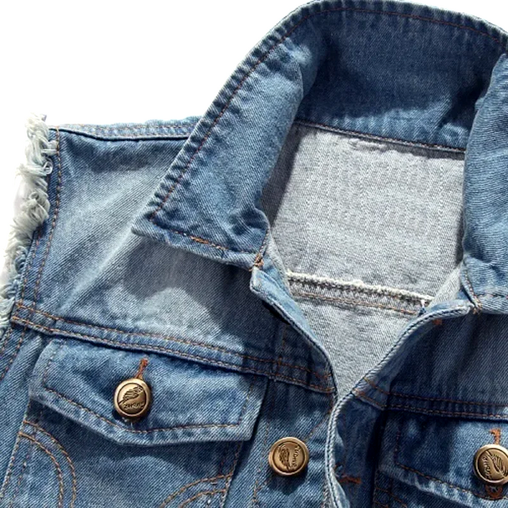 Rogue Distressed Denim Vest