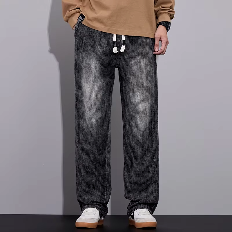 Faded Wide-Leg Denim Pant