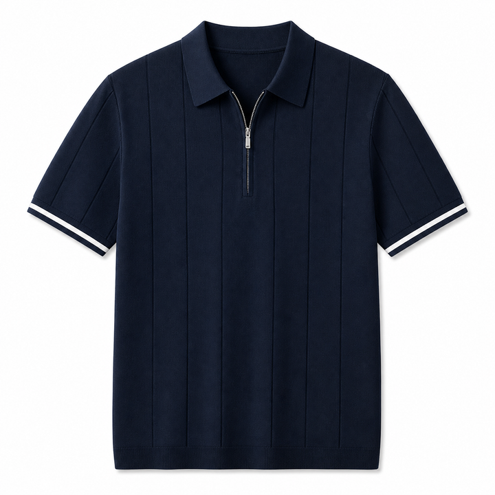Perry Zip Ribbed Polo