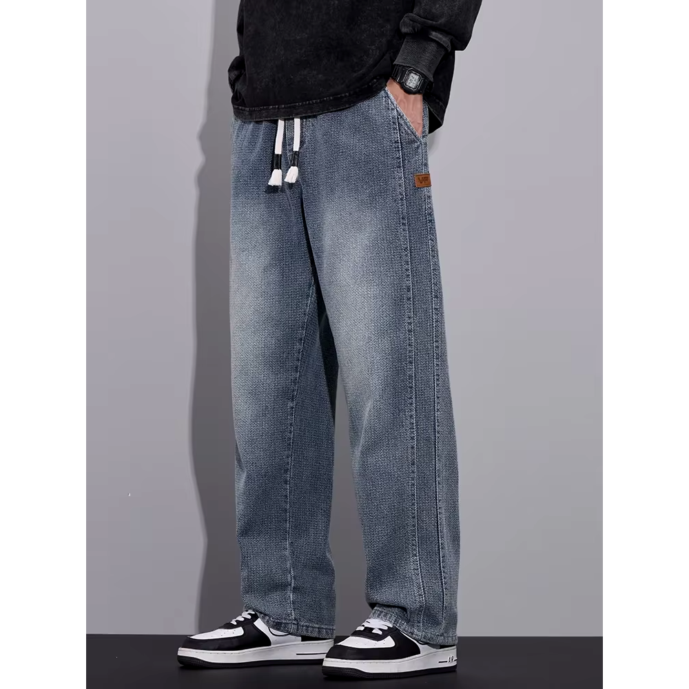 Faded Wide-Leg Denim Pant