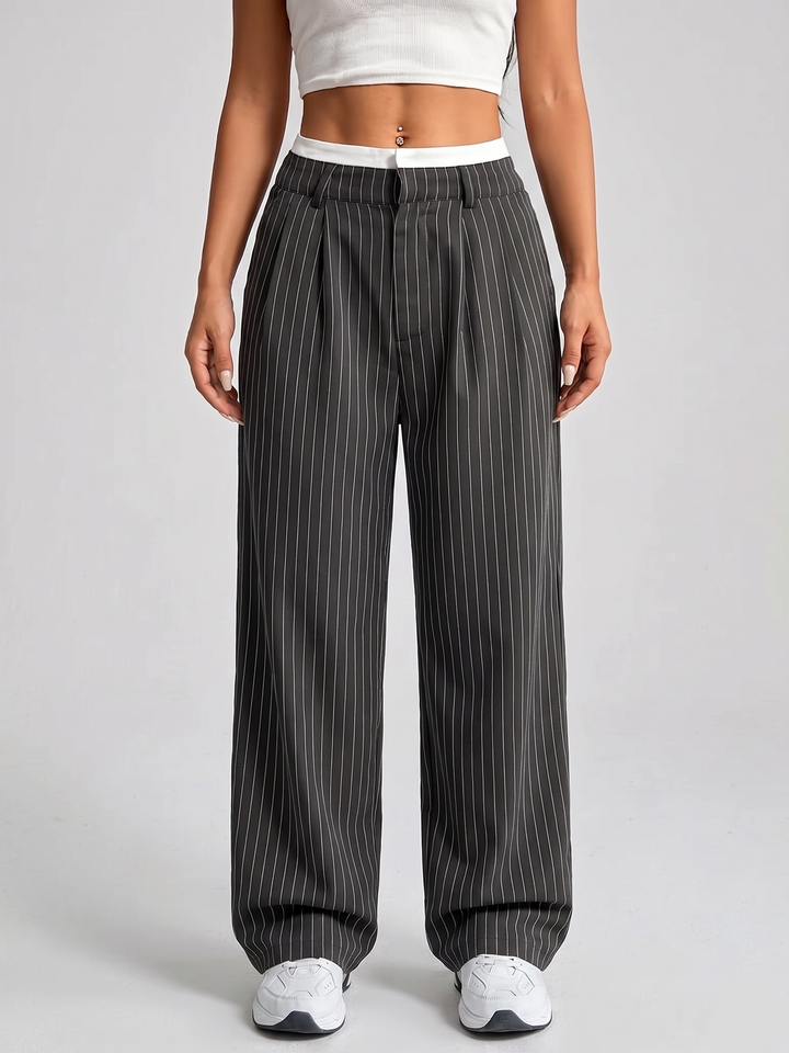Mira Striped Wide-Leg Pant