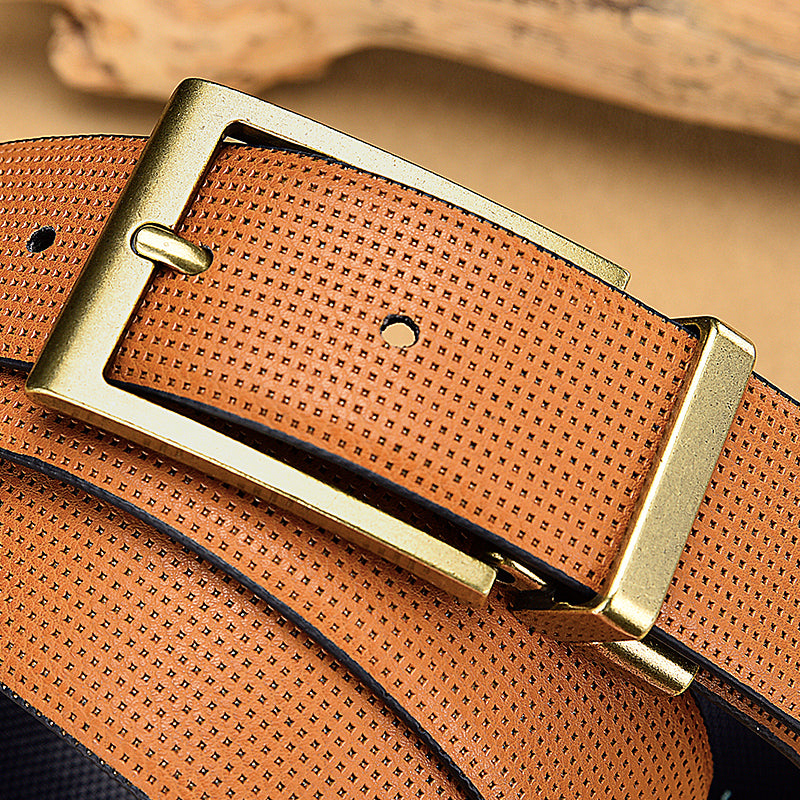Fleck Pattern Leather Belt