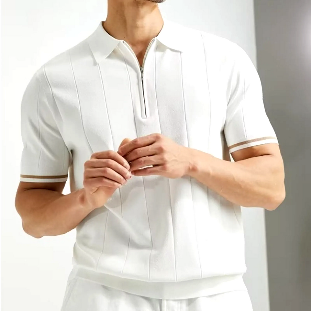 Perry Zip Ribbed Polo