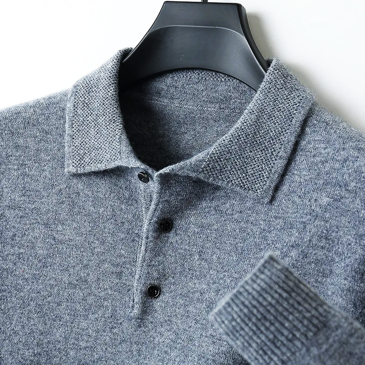 CLADO LONG-SLEEVE MERINO POLO SWEATER