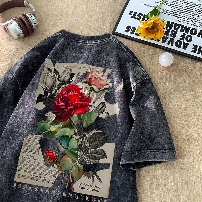 Vintage Rose Graphic T-Shirt