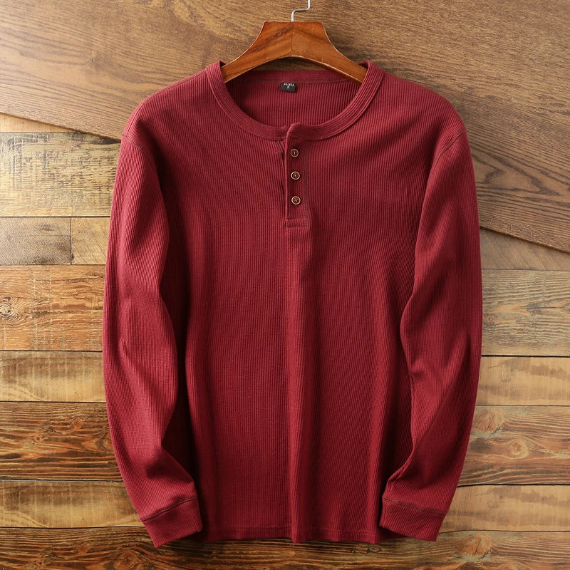 Waffle Knit Henley Tee