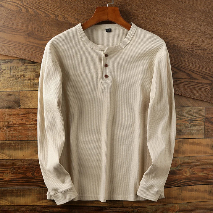 Waffle Knit Henley Tee