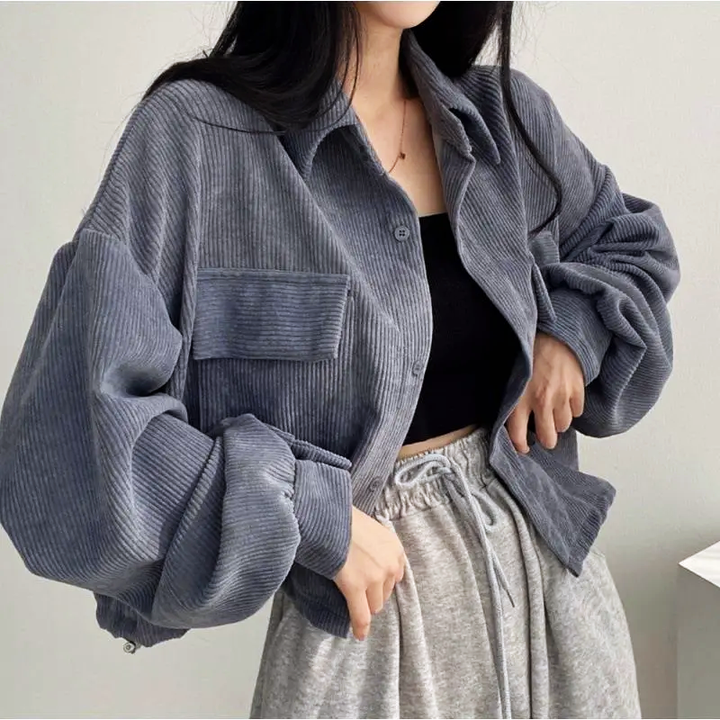 LuxeVelour CozyCord Shacket