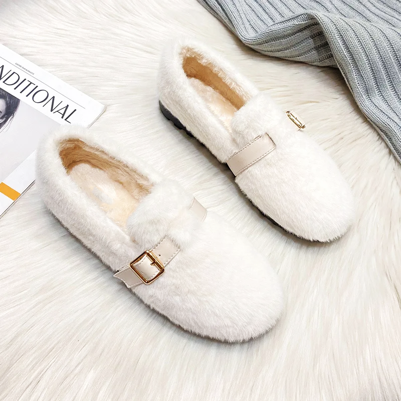 Mary Jane Plush Slide Shoes