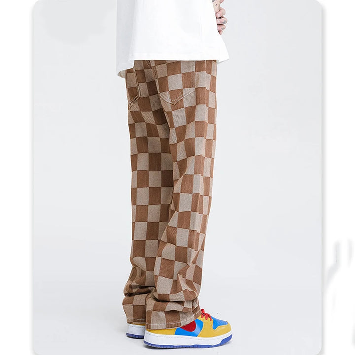 Relaxed Checkered Jeans