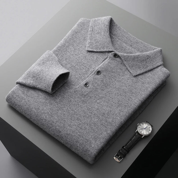 CLADO LONG-SLEEVE MERINO POLO SWEATER