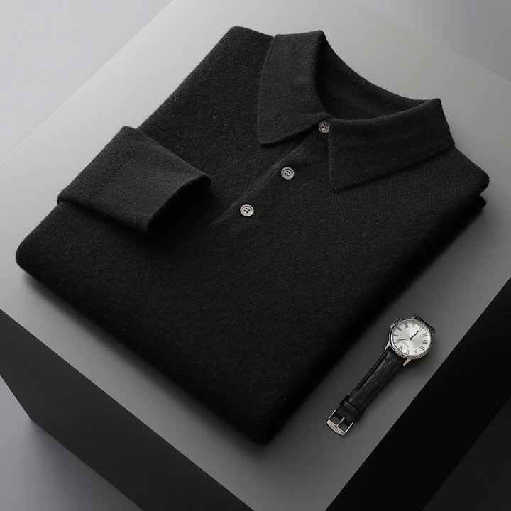 CLADO LONG-SLEEVE MERINO POLO SWEATER