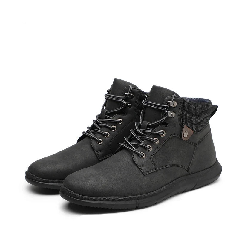 ComfyStride Classic Leather Ankle Boots