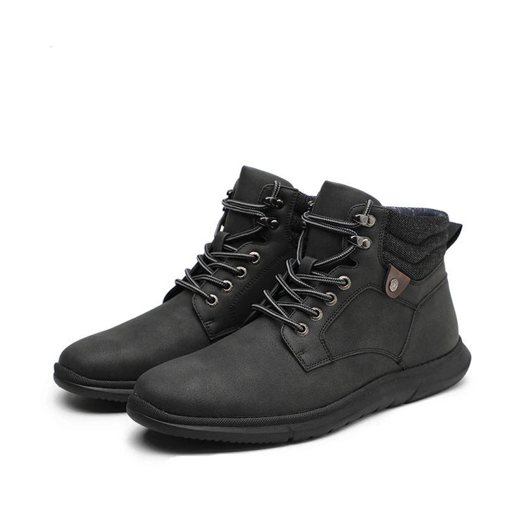 ComfyStride Classic Leather Ankle Boots