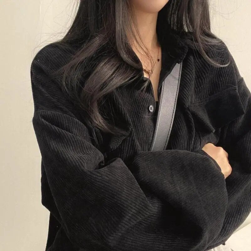 LuxeVelour CozyCord Shacket