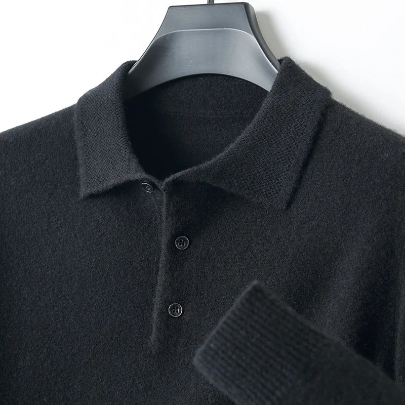 CLADO LONG-SLEEVE MERINO POLO SWEATER
