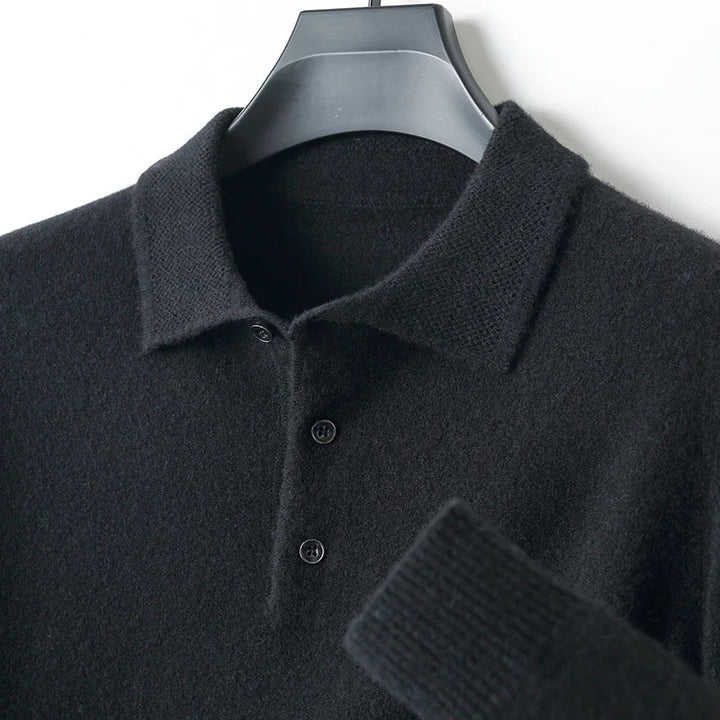 CLADO LONG-SLEEVE MERINO POLO SWEATER