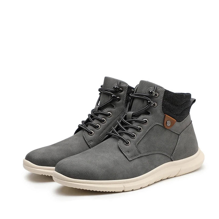 ComfyStride Classic Leather Ankle Boots