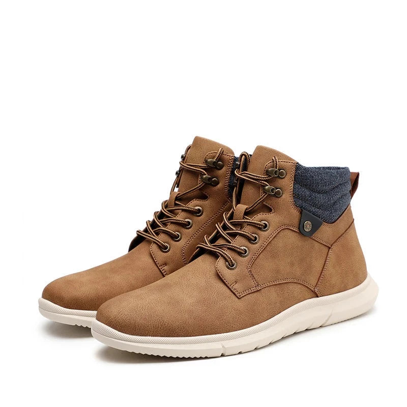 ComfyStride Classic Leather Ankle Boots