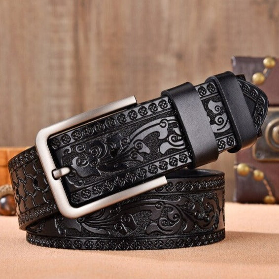 Artisan Carved Leather Belt