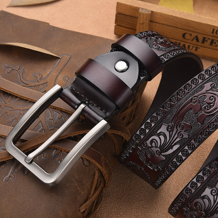 Artisan Carved Leather Belt